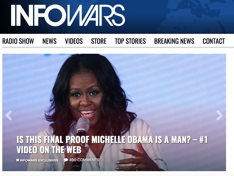 kylegriffin1's tweet photo. The front of InfoWars right now. https://t.co/XZKkr79I08