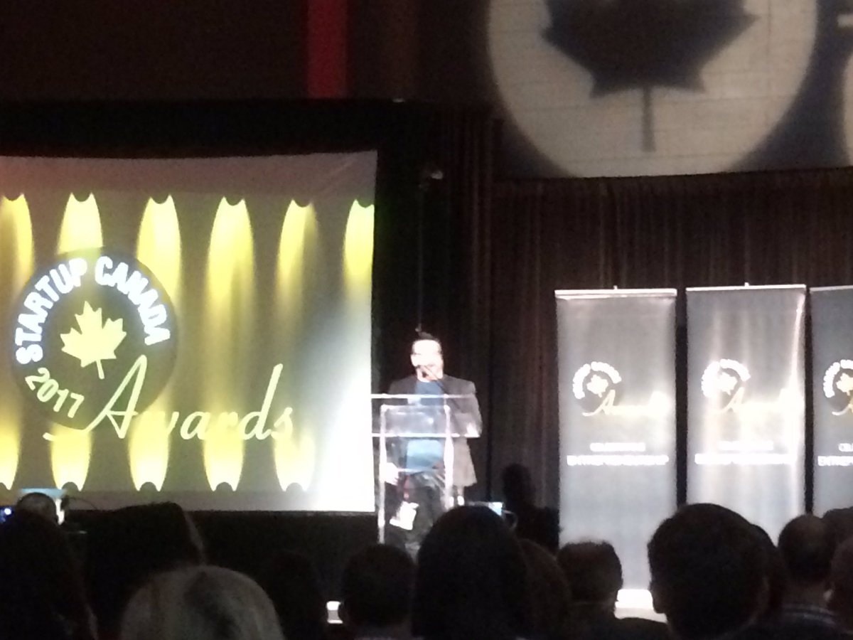 Michael Wood from #ottawaspecialevents presenting at #StartupCanAwards at #Collab