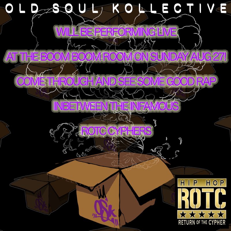 OldSoulKo's tweet photo. OSK is doing a set amidst the mad cyphering at @BoomBoomRoomSF #BayArea #hiphop !!  Sunday August 27th !! Come through !! https://t.co/rEXEpFE9xX