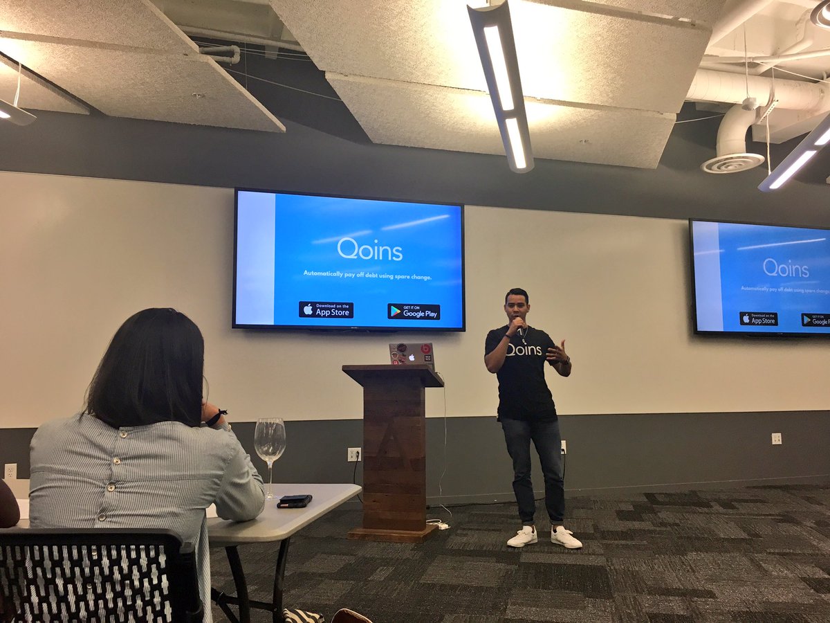 AppZoroT's tweet photo. @Qoinsinc pay your debt with spare change! #startup #atlanta #shiftpitch17 https://t.co/5GFHCYUqSu