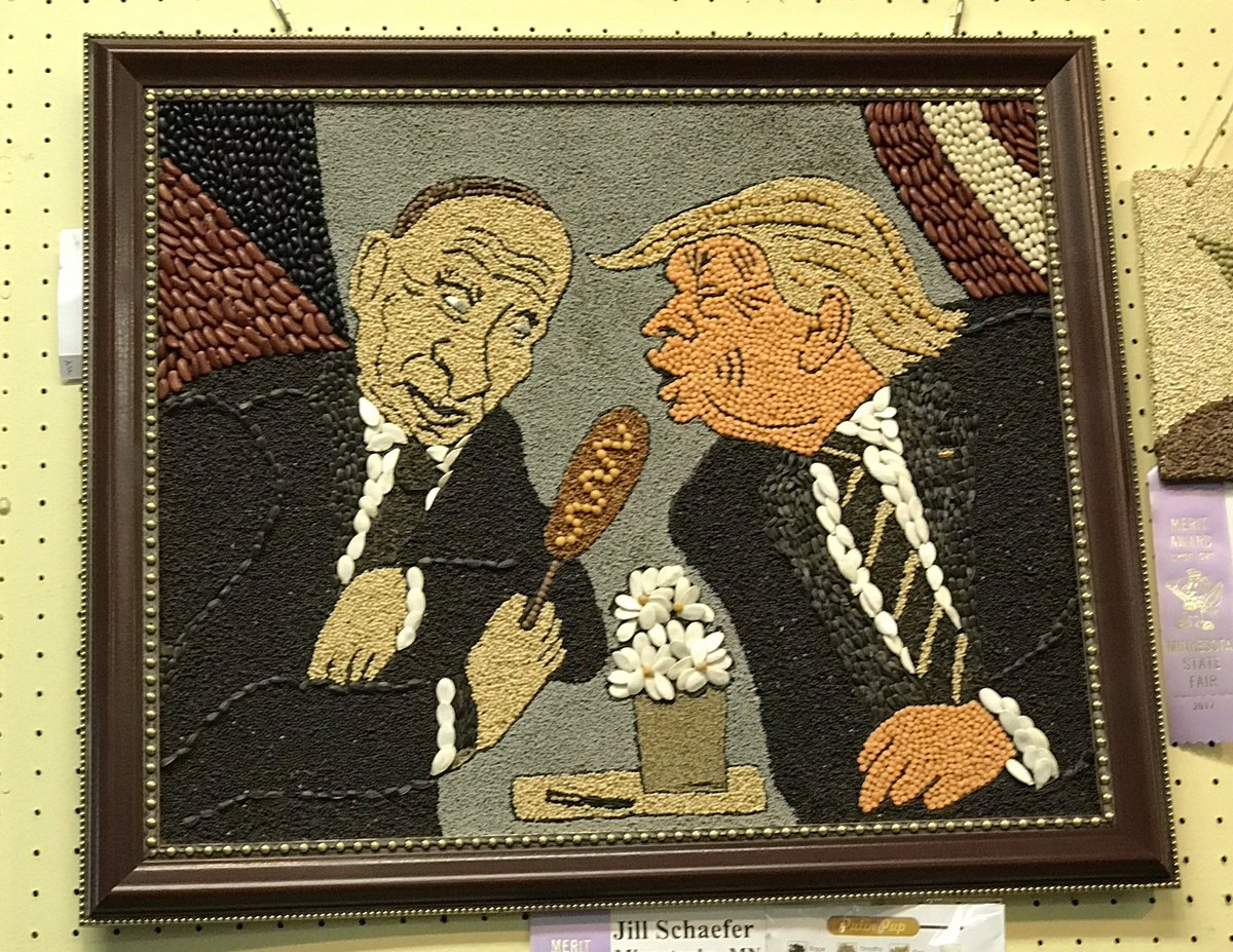 Seed Art at #mnstatefair: Putin, Trump &amp; Corndog.