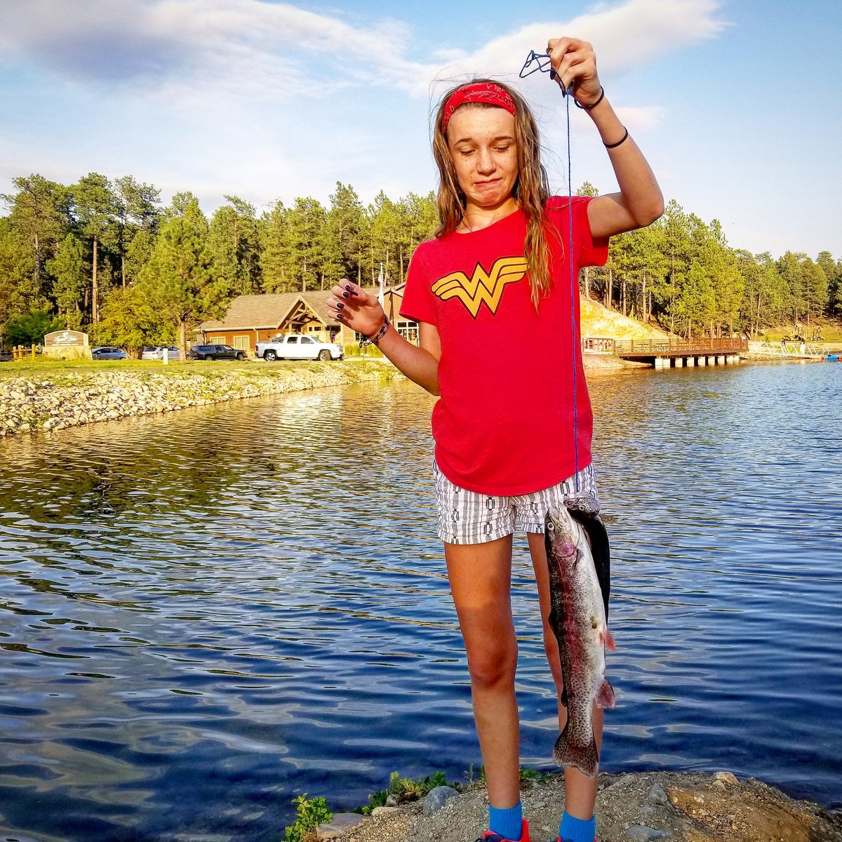 mikalphillips's tweet image. Guess who caught dinner?  #rainbowtroutfishing  #glitterbaitworkseverytime