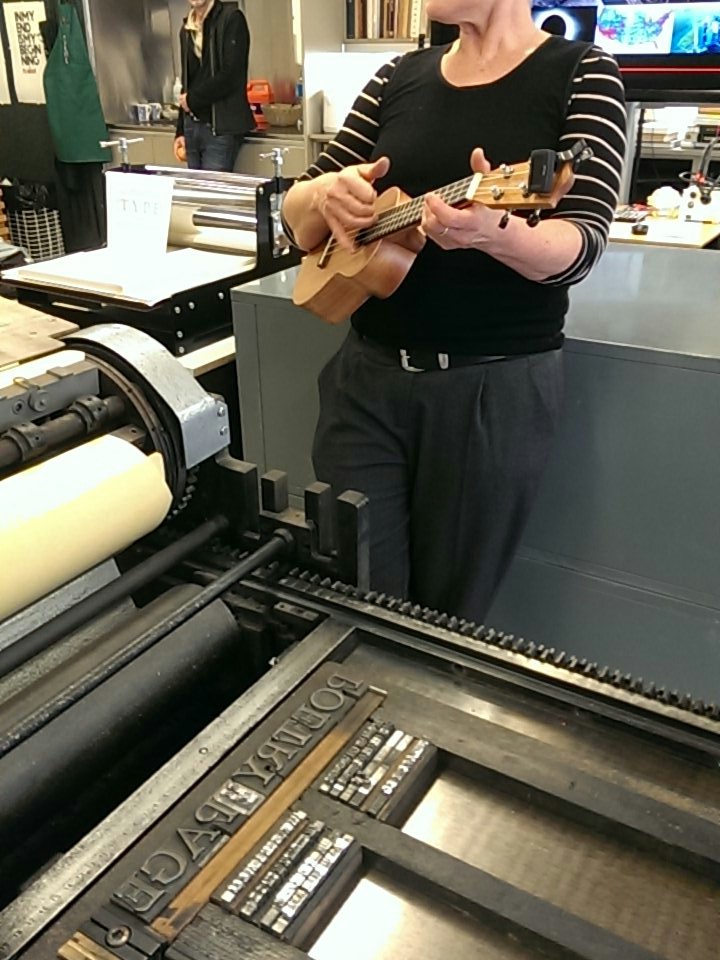 wtapress's tweet photo. #NZPoetryDay workshop 2: collaborative #letterpress poetry with #ukelele https://t.co/BSobute4XN