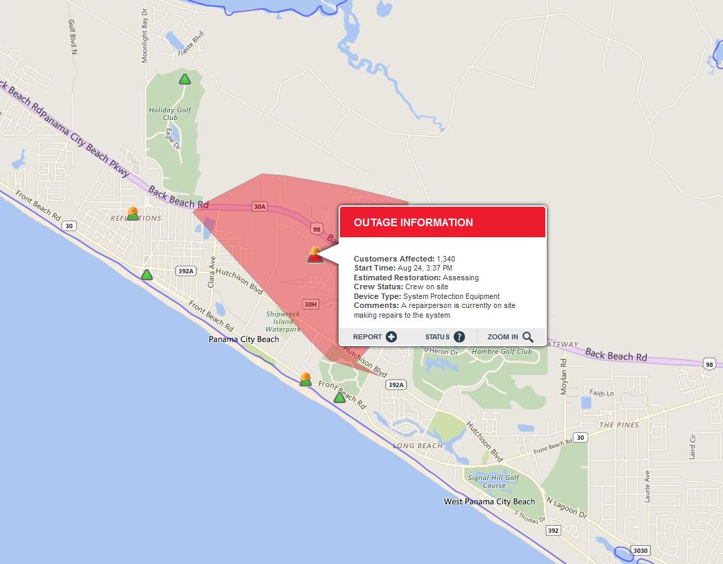 Gulf Power Power Outage Map United States Map