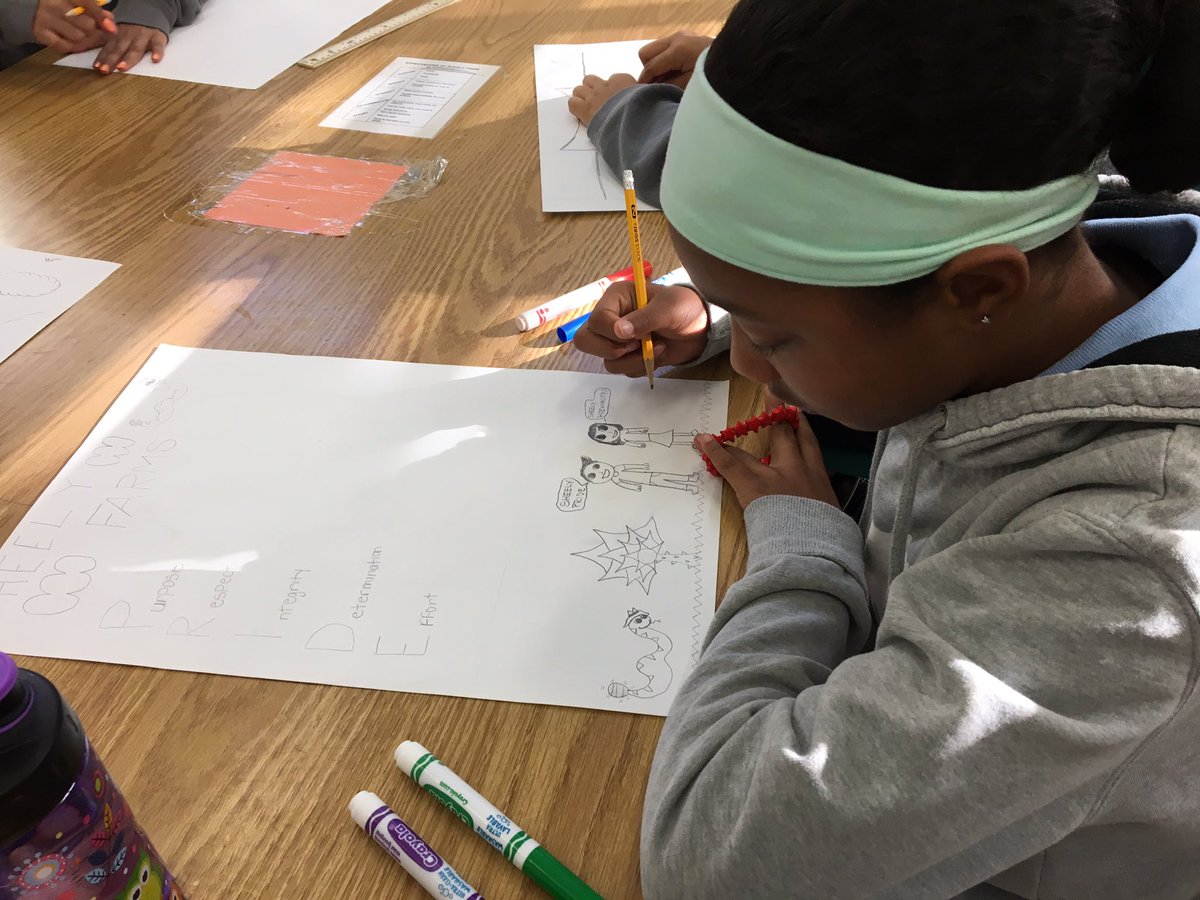 See_Boston's tweet photo. #Sheely Farms #treasure demonstrates #SheelyPride through art.#KidsatHope #PBISAZ #weareTESD #Tolleson #gotart #Believe #Motivate #Prepare❤️ https://t.co/aC1QQb1Yvq