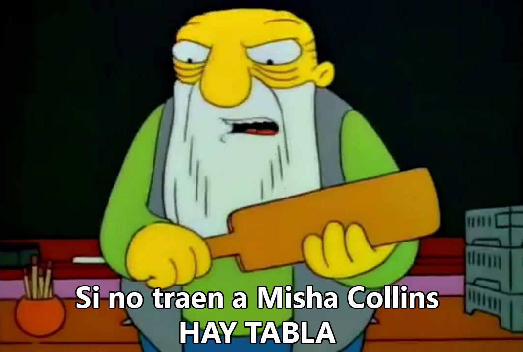 MishaCollinsAr's tweet photo. No nos queremos poner violentos pero #MishaenArgComicCon @ArgenComicCon @WarnerChannelLA https://t.co/tOF6CqJmP3