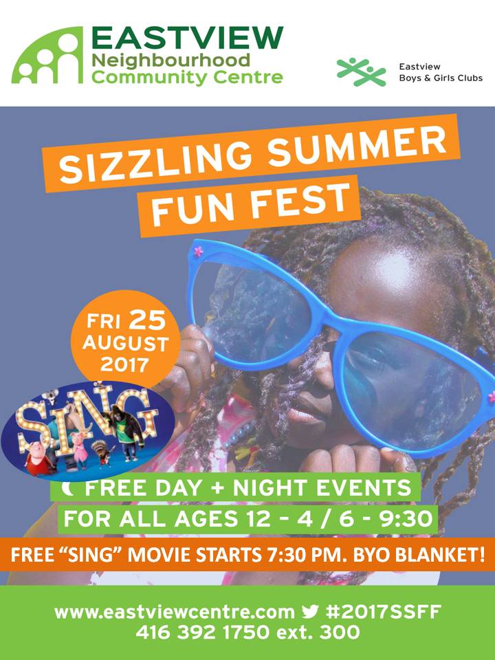 eastviewcentre's tweet photo. Tomorrow is #SSFF2017! Most know the drill by now: Awesome + FREE fun for all-ages.. Day &amp; Night activities incl SING movie at 7:30pm 😊🌭⚽️📽️ https://t.co/A6rex1h1zR