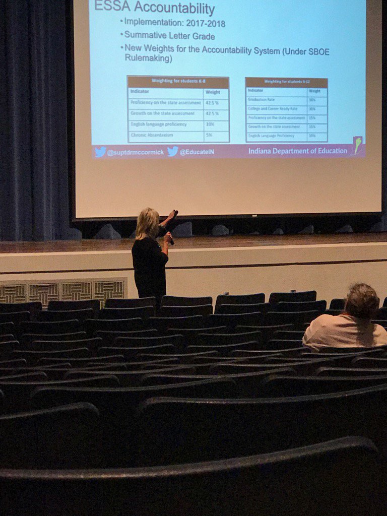 RoniEmbry's tweet photo. SPI Jennifer McCormick explaining the new ESSA rules. https://t.co/8Fi6WXdutA