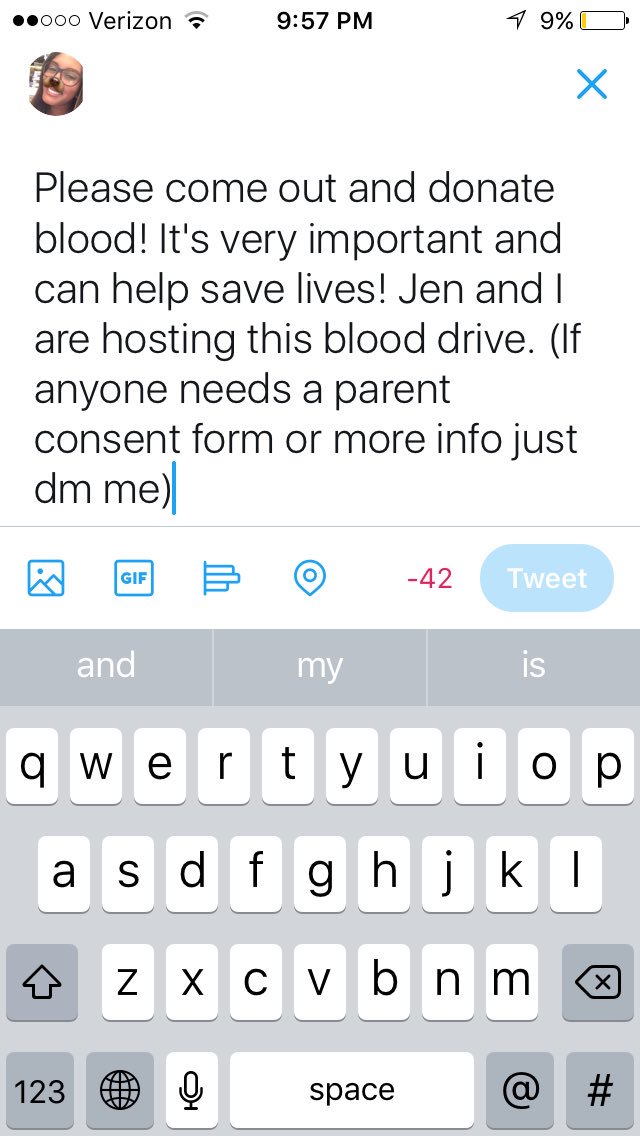 GyannaTaveras's tweet photo. Please come out and donate blood! It's very important and can help save lives! https://t.co/1NzWk3hGis