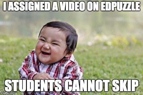 edpuzzle's tweet photo. RETWEET if you like the "prevent skipping" superpower in edpuzzle. Students have to watch the video-lesson and respond to the questions. :) https://t.co/vsSN7yFeNE