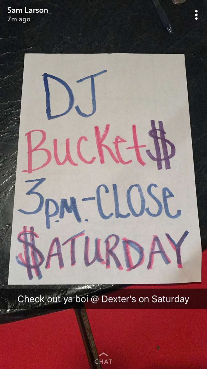 Tybfo3's tweet photo. Dexters is going to be hopping with #DJBucket$ on Saturday https://t.co/GypzlHsTd3