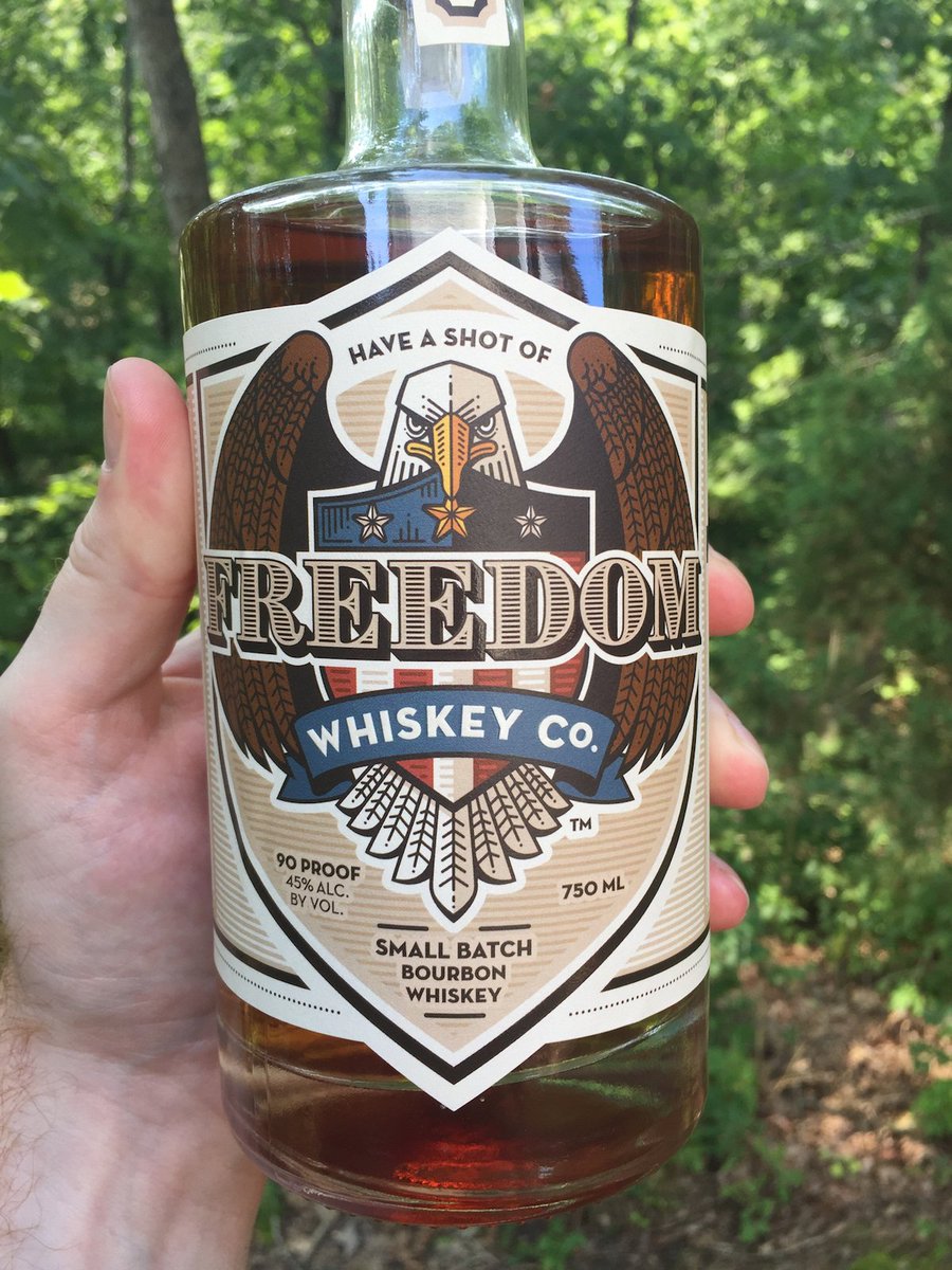 CloydRivers's tweet photo. The greatest whiskey label of all time. Have A Shot Of Freedom. Merica. https://t.co/xjXGkA9a2r