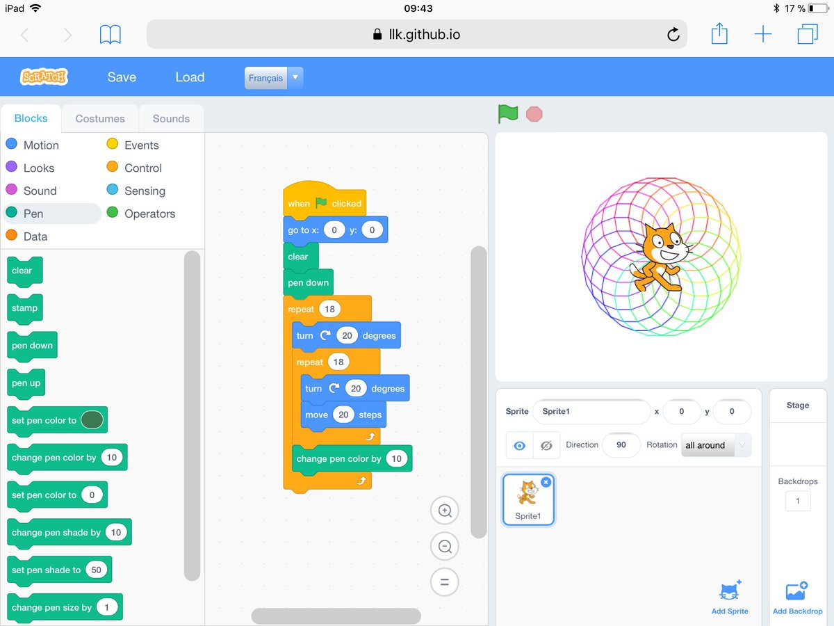 remiangot's tweet photo. La beta de #Scratch 3 fonctionne déjà très bien sur tablette et ordinateur https://t.co/jGQvY6FPdN https://t.co/Yfb0gM8pMr