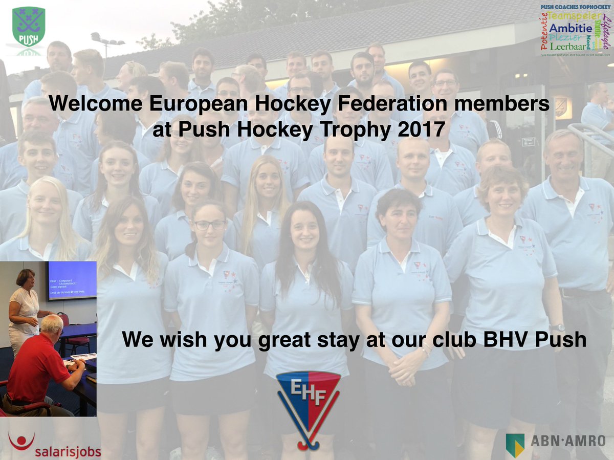 HermanKruis's tweet photo. Warm welcome at @BHVPush umpires, technical delegates and mentors at Push Hockey Trophy 2017 @breda @eurohockeyorg @LongoMatch Enjoy. https://t.co/Mb8Q3ejLPn