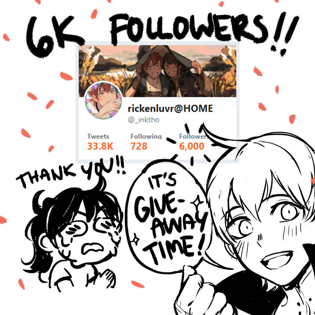 _inktho's tweet photo. WAAU thanks so much for 6k! '//v//` it means a lot to me
RT GIVEAWAY ENDS 9/1! read images for details~ https://t.co/AvoYNUfZhj