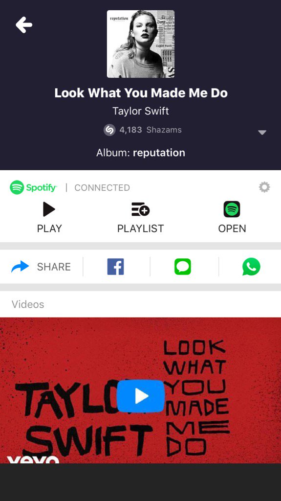 annbfeathertone's tweet photo. When you @Shazam #TaylorSwifts new jam #TaylorSwiftisback 👊🏼 https://t.co/hE1HzZv6ZO
