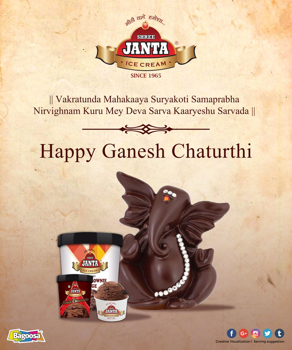 shreejanta's tweet photo. Shree Janta Ice Cream wishes you Happy Ganesh Chaturthi.
#ganeshchaturthi #ganpatibappa #festival #celebration #shreejantaicecream https://t.co/twfRsyBSl5