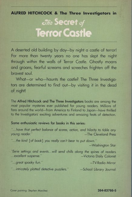 SMSDispHERO's tweet photo. #AlfredHitchcock and the #ThreeInvestigators #01 - The Secret of Terror Castle
1964/1978, by #RobertArthur. Cover by #StephenMarchesi. https://t.co/NCBY5DZUrt