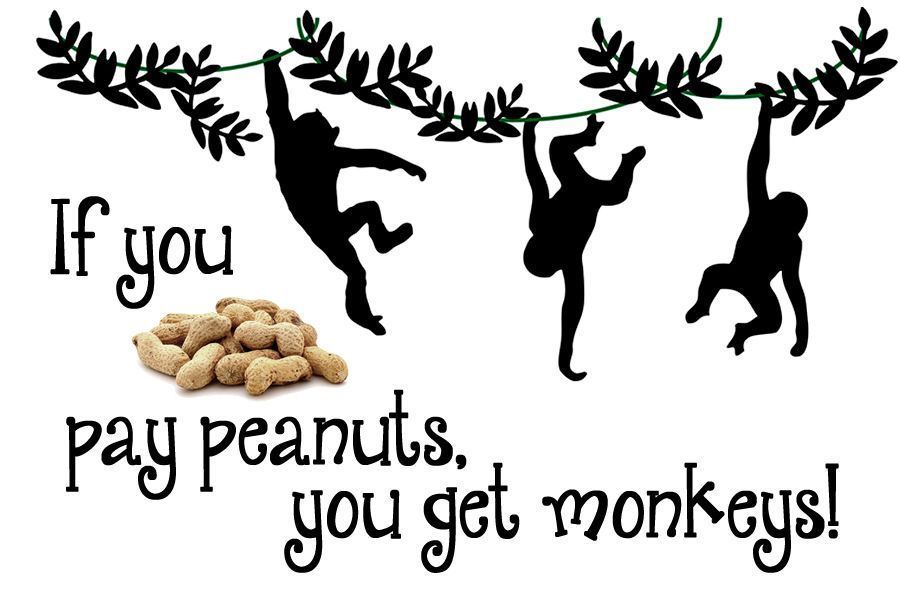 EnglishStudy's tweet photo. Proverb - If you pay peanuts, you get monkeys. 🙈🙉🙊
Meaning - If you offer a low wage, you get poor workers.
https://t.co/yqfweQPGG1
#TEFL https://t.co/B3Eh9uEzqN