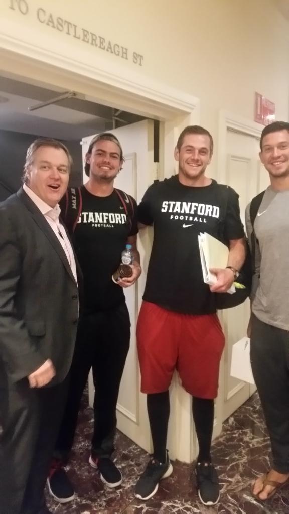 nickcapp's tweet photo. Team meeting.  Giving the Boys a few tips...  Go Cardinal! #Stanford #PrimaryMarkets https://t.co/OyYeE16DqL