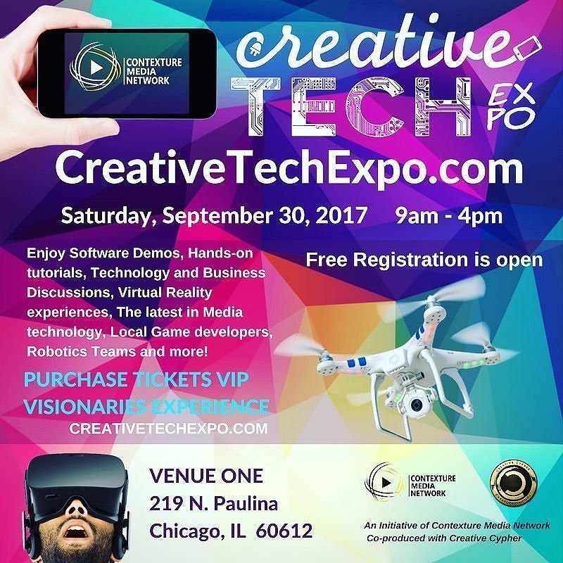 liveloopchi's tweet photo. Join us at #creativetechexpo Sat Sep 30th. Created by @contexturetv ! Get your tickets at https://t.co/1bYMSDNBzw… https://t.co/kJBkgxgzno https://t.co/nOQioZjlsH