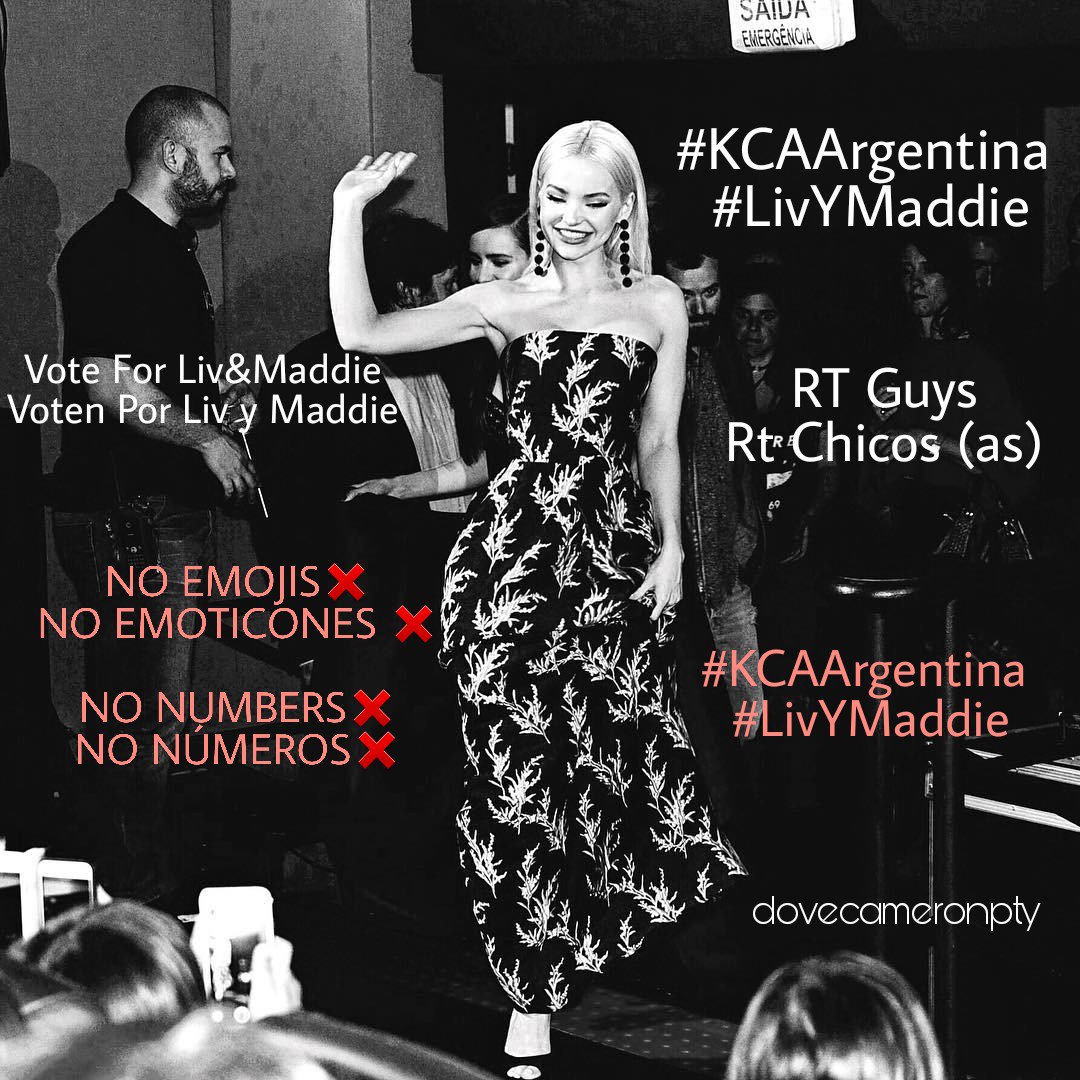 DoveCameronPTY's tweet photo. RT VOTE: #KCAArgentina 
#LivYMaddie https://t.co/kgXu54VKEU