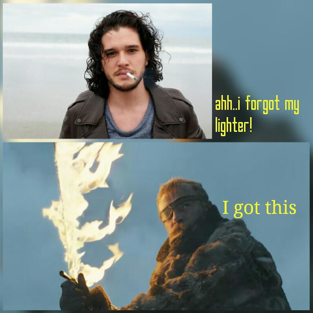 infamous_das's tweet photo. Multi purpose sword.. #swordoffire #gameofthroness7 #lightbringer https://t.co/nFq2SlqpIY