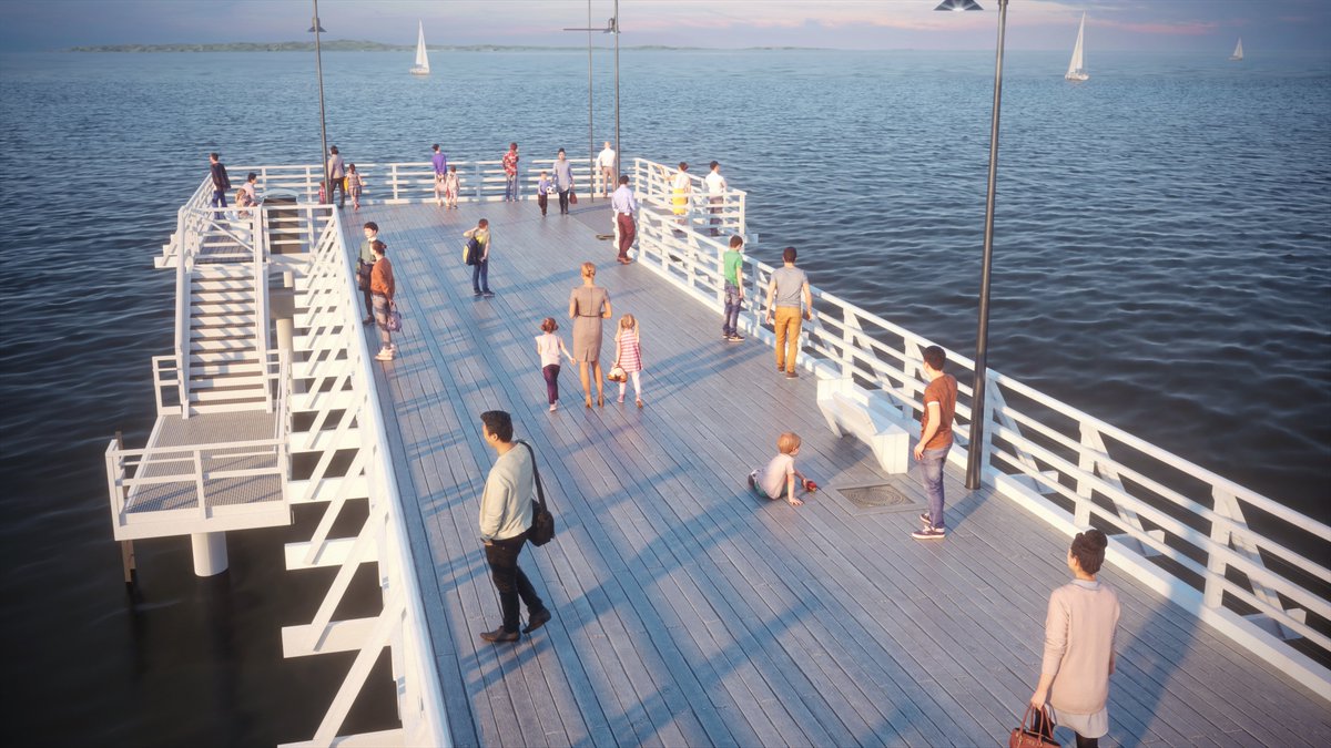 ai3_d's tweet photo. Sunset on the Shorncliffe Pier #render #sunsets #Brisbane #pink #visualization #weekend #VR #3D #CGI #BIM https://t.co/l4MQGYfGxr