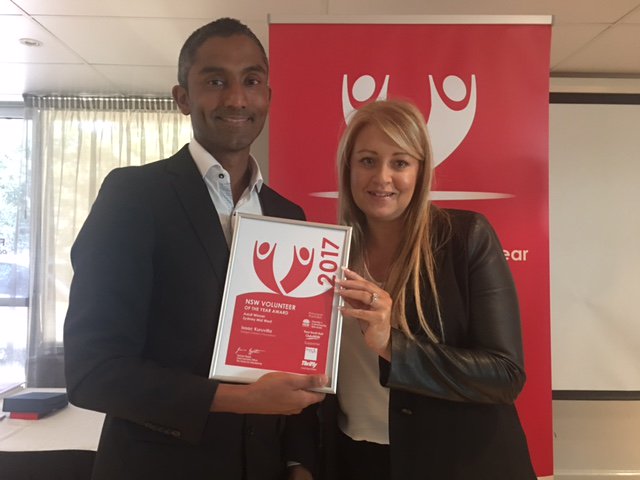 Volunteers_NSW's tweet photo. Congrats Isaac Kuruvilla has been announced Sydney Mid West Volunteer of the Year (Overall and Adult Winner). #2017VolawardNSW #giveyourbest https://t.co/PRvI9TCmtu