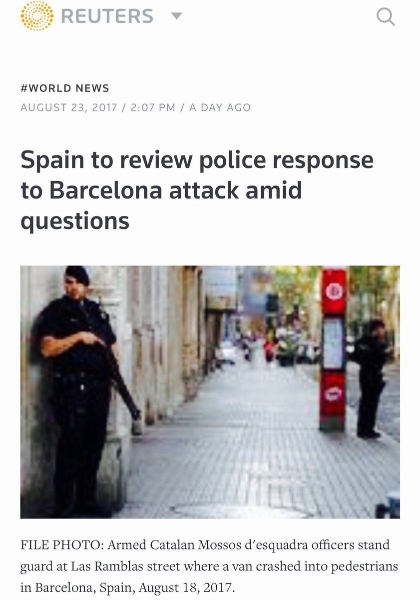 MariaJamardoC's tweet image. Reuters sobre @mossos: la &quot;policía regional perdió la oportunidad&quot; de evitar atentado &quot;por errores de procedimiento y falta de comunicación&quot;