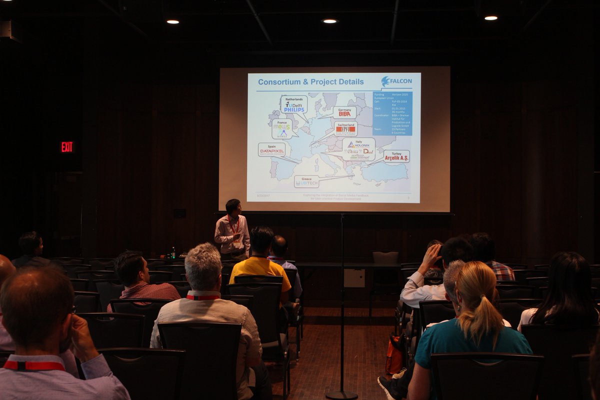 FalconH2020's tweet photo. Quan Deng from BIBA presented #FALCON approach to integrate social media feedback for product development #ICED17 #Vancouver #FoF #H2020 https://t.co/wpy2B9Iv7i