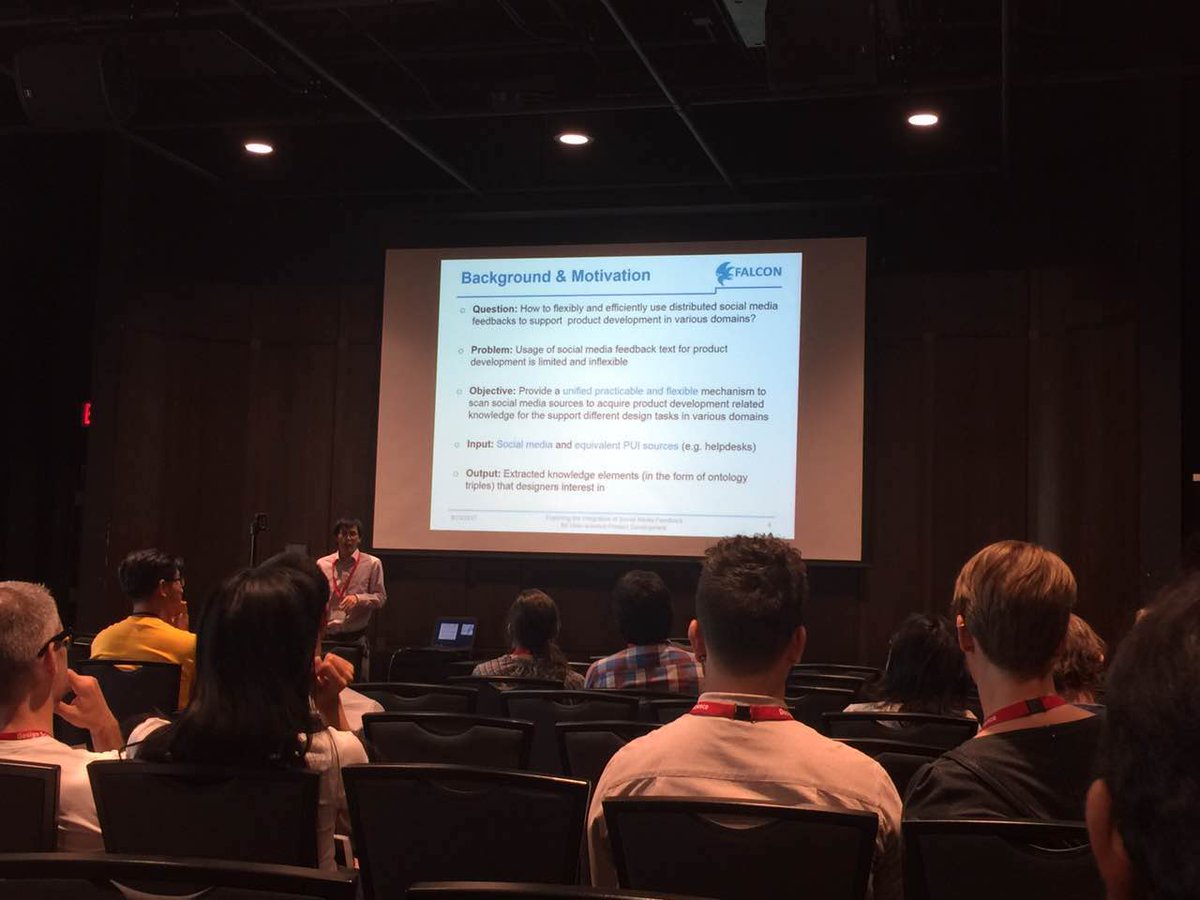 FalconH2020's tweet photo. Quan Deng from BIBA presented #FALCON approach to integrate social media feedback for product development #ICED17 #Vancouver #FoF #H2020 https://t.co/wpy2B9Iv7i
