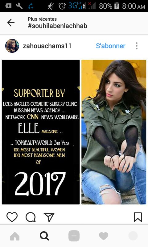 bisohaliya's tweet photo. I vot #SouhilaBenLachhab
@SuhilaBnLachhab  #100MostBeautifulFaces2017 #tccandler @tccandler 
#tBWORLD2017 @DTopbeautyworld  😍 https://t.co/tWnMsimkM4