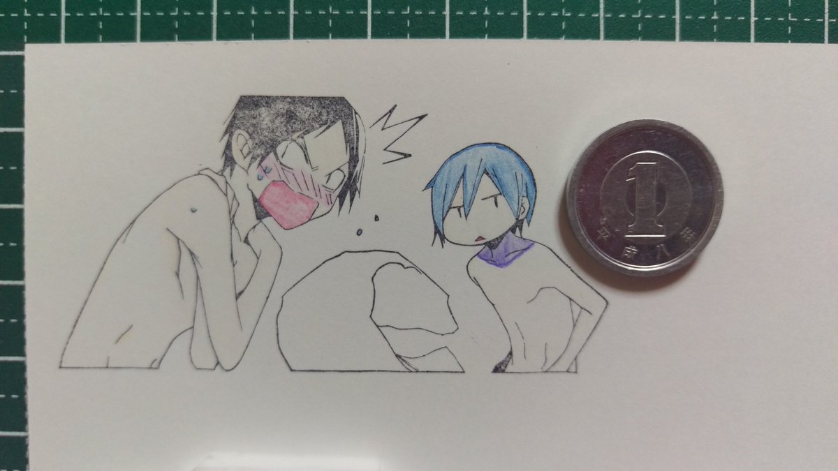なっこっこ タグ間違いしたので上げ直し 主アツ彫ったよ ゝ 消しゴムはんこ デビルサバイバー 峯岸一哉 木原篤郎 カズヤ アツロウ 主人公