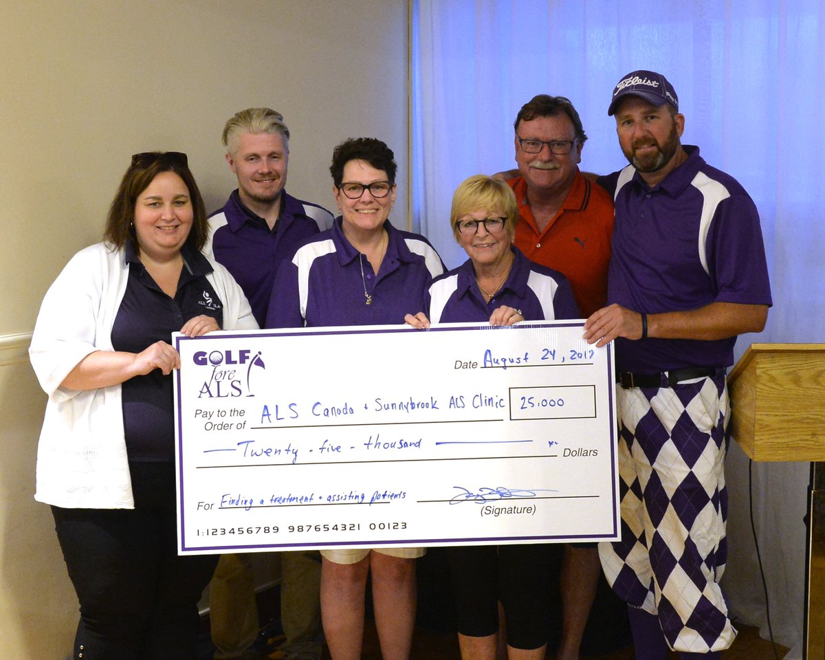TeamGameDay's tweet photo. We raised $25,000 for @ALSCanada and the ALS Clinic @Sunnybrook. Thank you to all our golfers and sponsors. #GolfForeALS https://t.co/ugpgC3PdVM