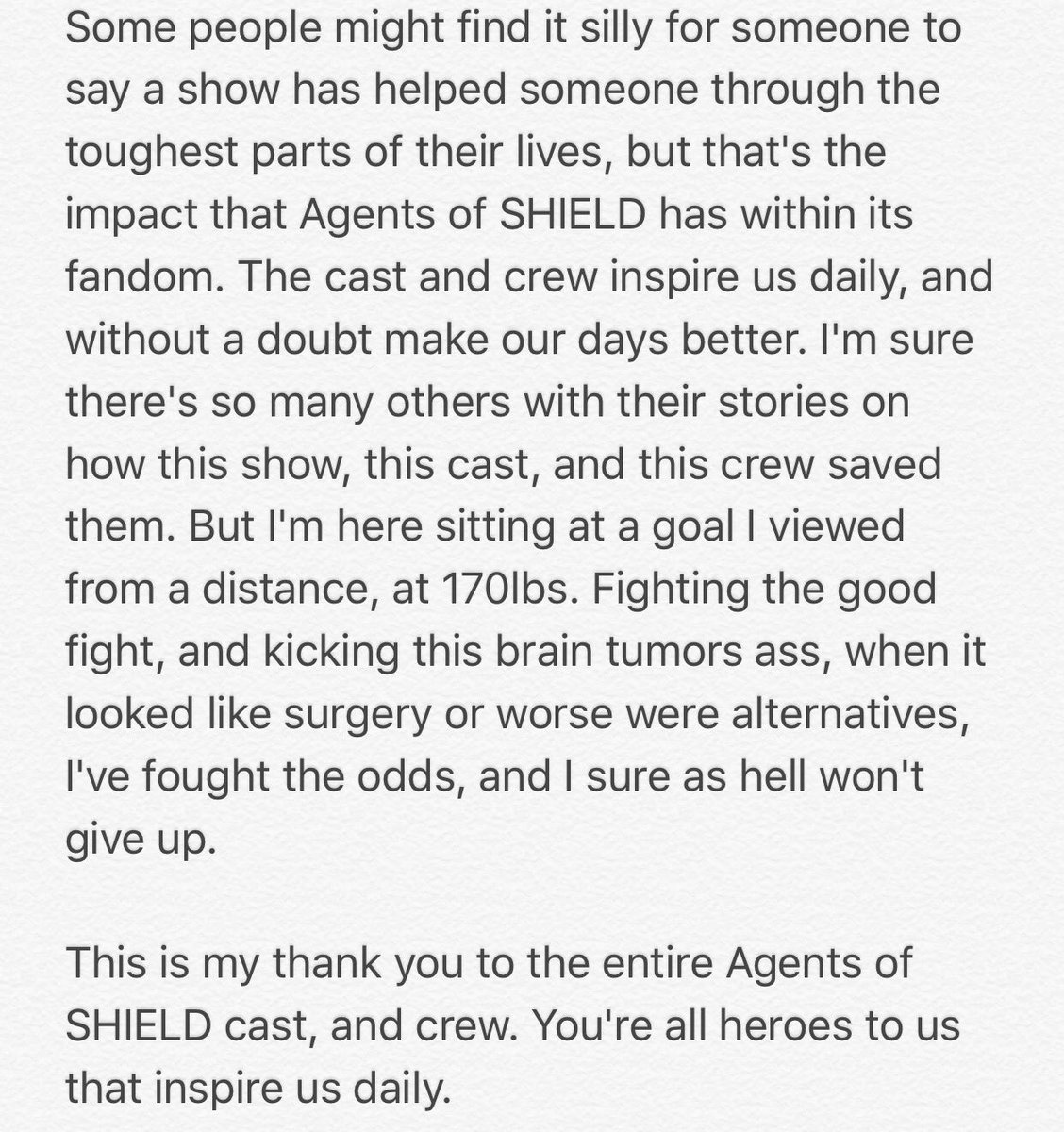 PrinceMikeVG's tweet image. My person thank you to the entire #AgentsofSHIELD cast and crew. Your influence reaches out a lot further than any other show could.