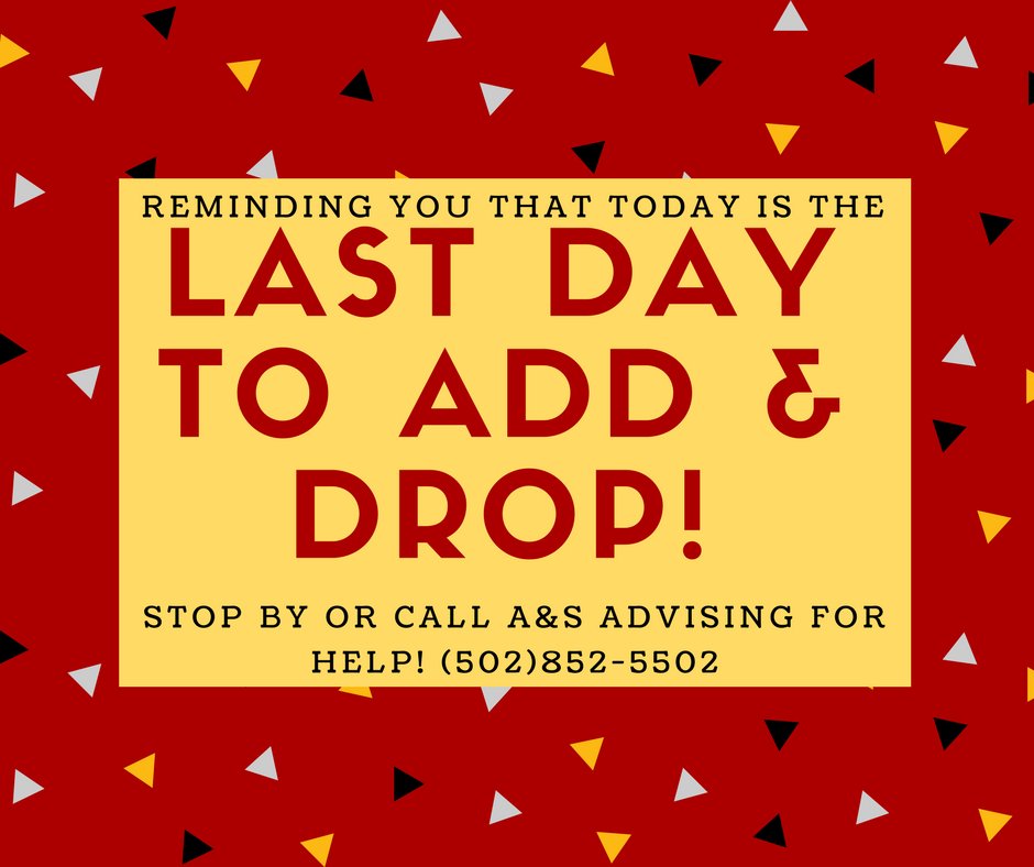 ASAdvising's tweet photo. Make sure your fall schedules are finalized today! #lastday #ASAdvising https://t.co/YxMgZvo5qR