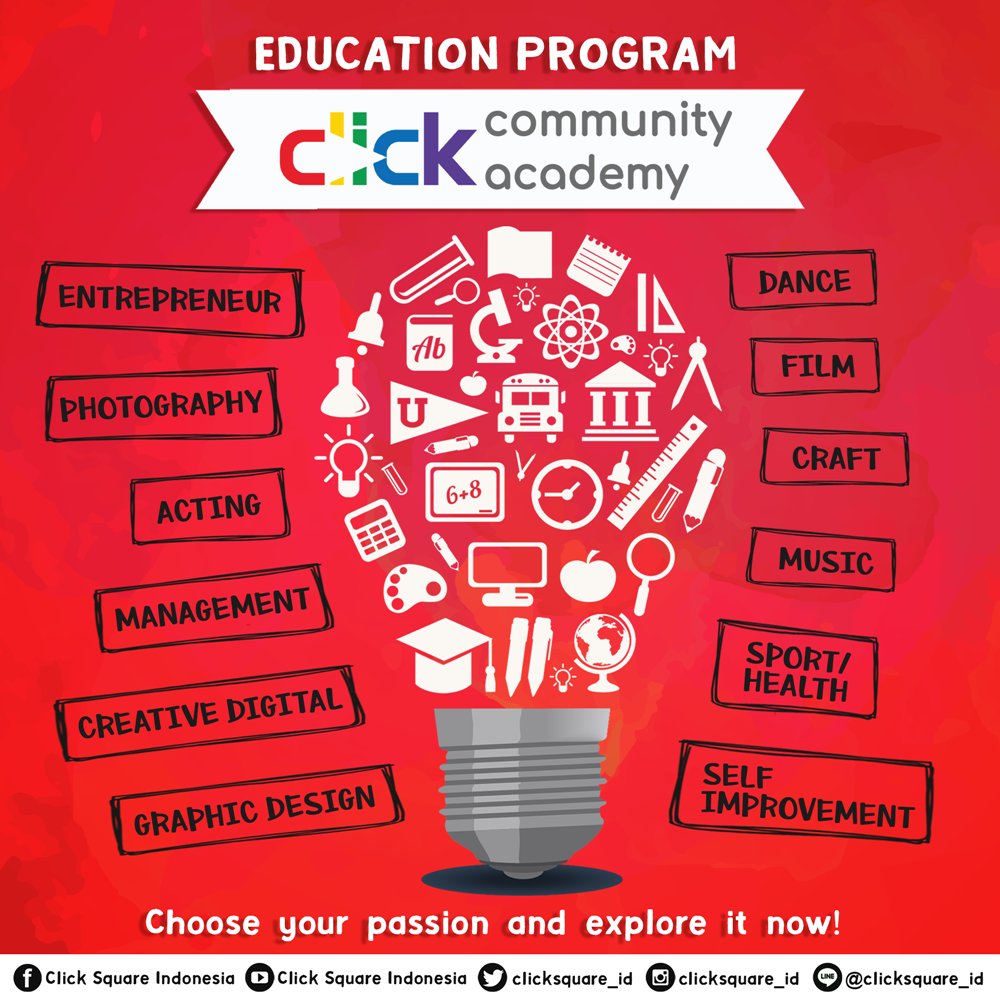 clicksquare_id's tweet photo. Kelas Desain Grafis dan Entrepreneur sedang berjalan. Udah ikutan? Yuk kembangkan passion di Click Community Academy #UnityforDignity https://t.co/KXP6mjwKCS