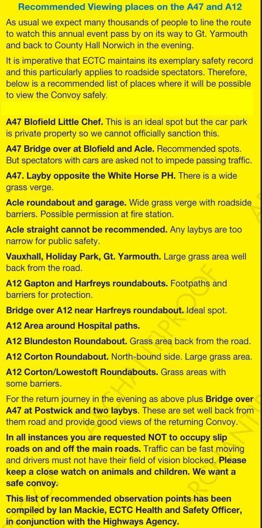 ECTC_Charity's tweet image. We've worked with @NSRoadsPolicing &amp;amp; @HighwaysEngland to help you enjoy the #Convoy from safe viewing places,  #StaySafe #StayOutOfTheRoad