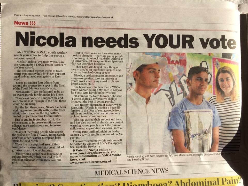 Last day to vote for Nicola in the #YMA17 in the Young Worker of the Year category; ymca.org.uk/awards #ymca <a href="/YMCAEng_Wales/">YMCA England & Wales</a>