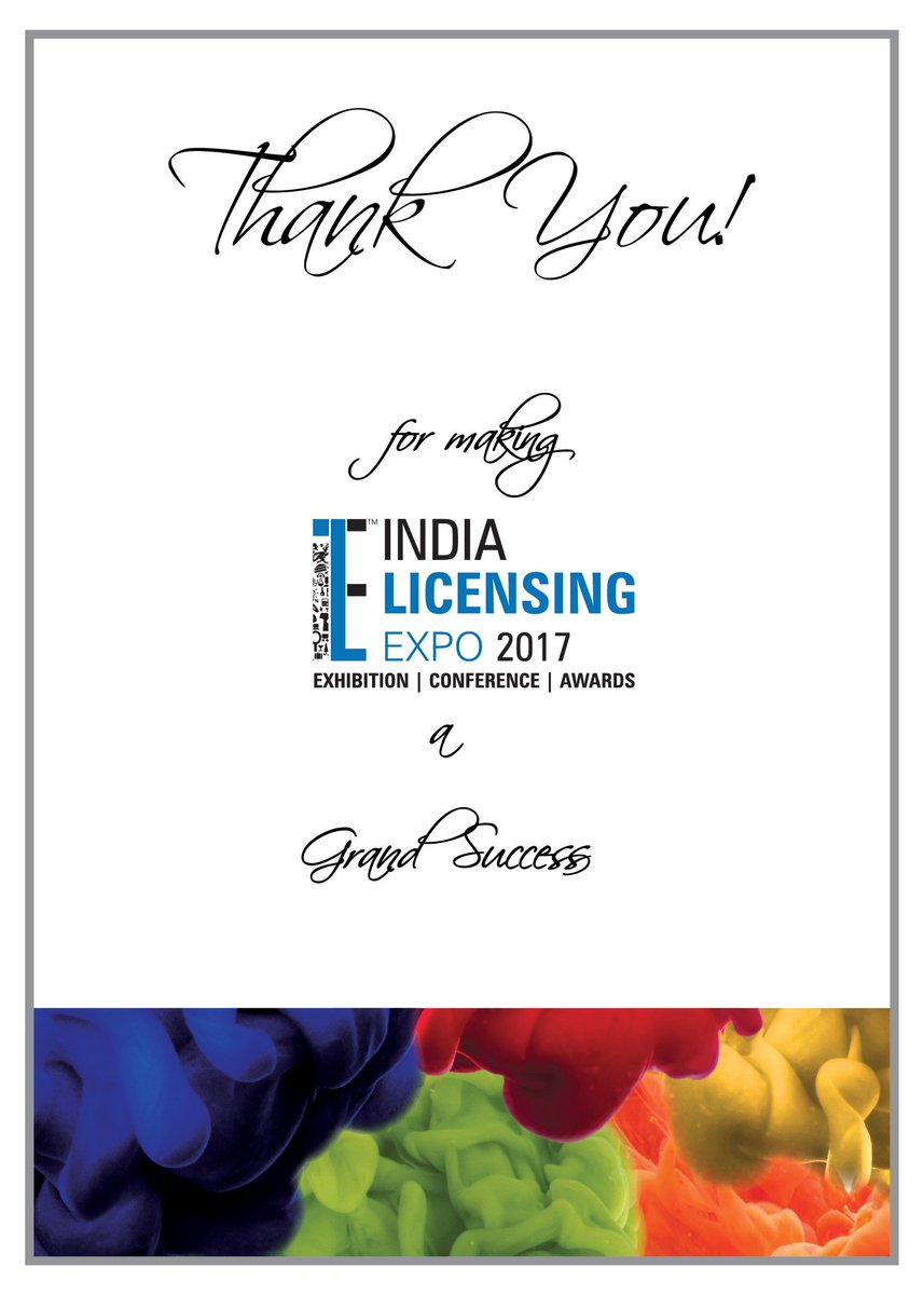 indialicensexpo's tweet photo. Here is to everyone who supported us for making @indialicensexpo a Grand Success
#ILE17 #LicensingCanHelp #ILE18 https://t.co/DsRk1QRNo0