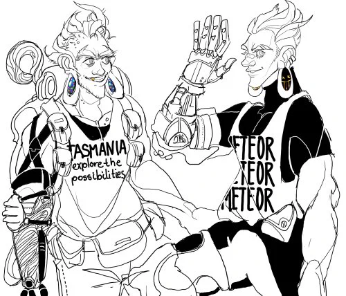 @maxbanshees lovely  anatomy!! super angular facial features and just overall really fun to watch...also....junkrat....a good boy 