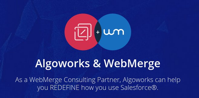 algoworks's tweet image. As a #WebMerge Consulting Partner @Algoworks can help you REDEFINE how you use #Salesforce. Let's Connect. algoworks.com/webmerge/ @WebMerge