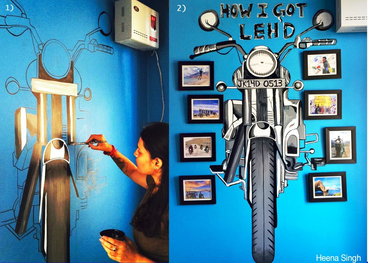 Wall Art for a traveler #art #artist #painting #bike #royalenfield #bullet #ladakh #travel #wanderlust <a href="/artnet/">Artnet</a> <a href="/KASHMIR_LADAKH/">Kashmir Ladakh Tourism</a> @LadakhView