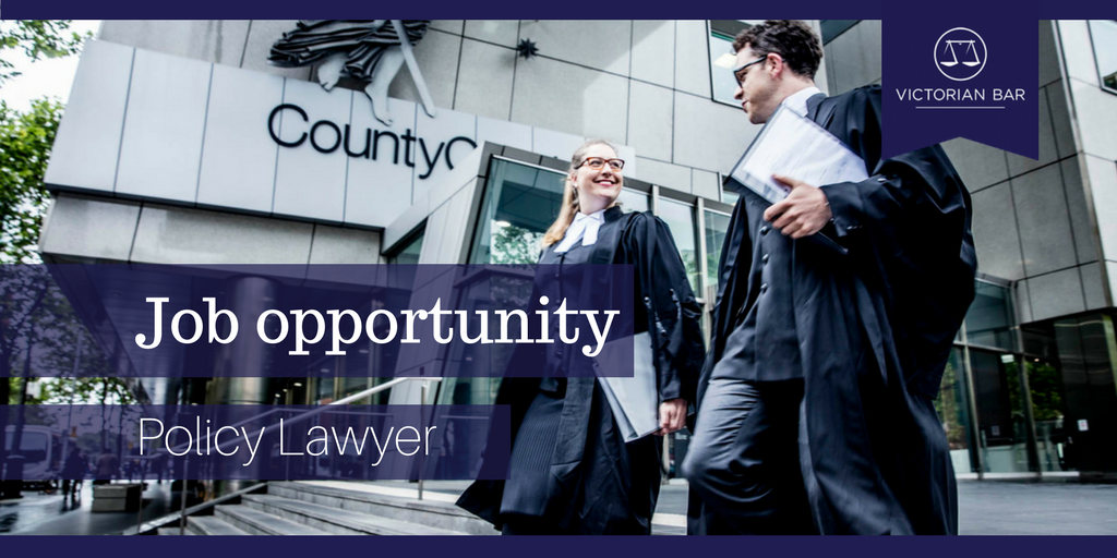 We are recruiting a #PolicyLawyer. Applications close Sep 1st. View the position here ow.ly/muhy30eFiKm #AusLaw #VicBarLife