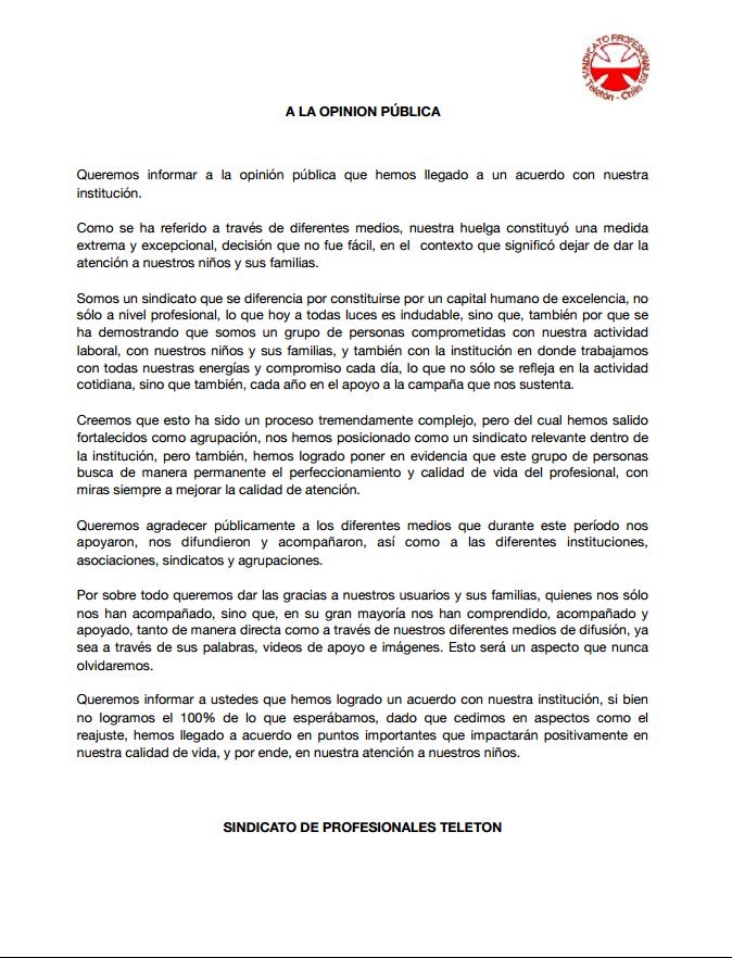 lebasinarablob's tweet photo. Muchas gracias a tod@s quienes nos apoyaron durante la #huelgaTeleton https://t.co/WlmqdwboTt