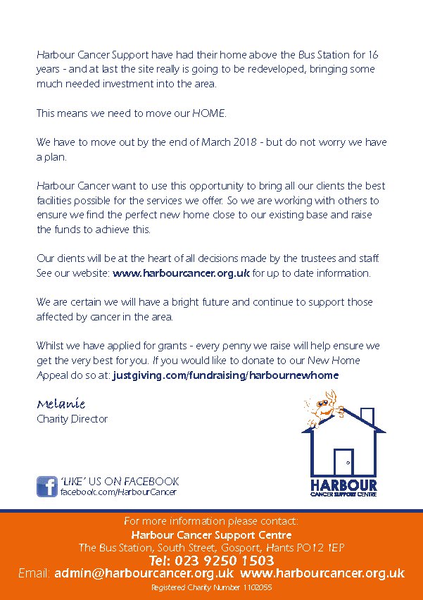 We have to say goodbye to our home of 16yrs Gosport Bus Station, we have now launched a new home appeal. Please read #Harbournewhomeappeal