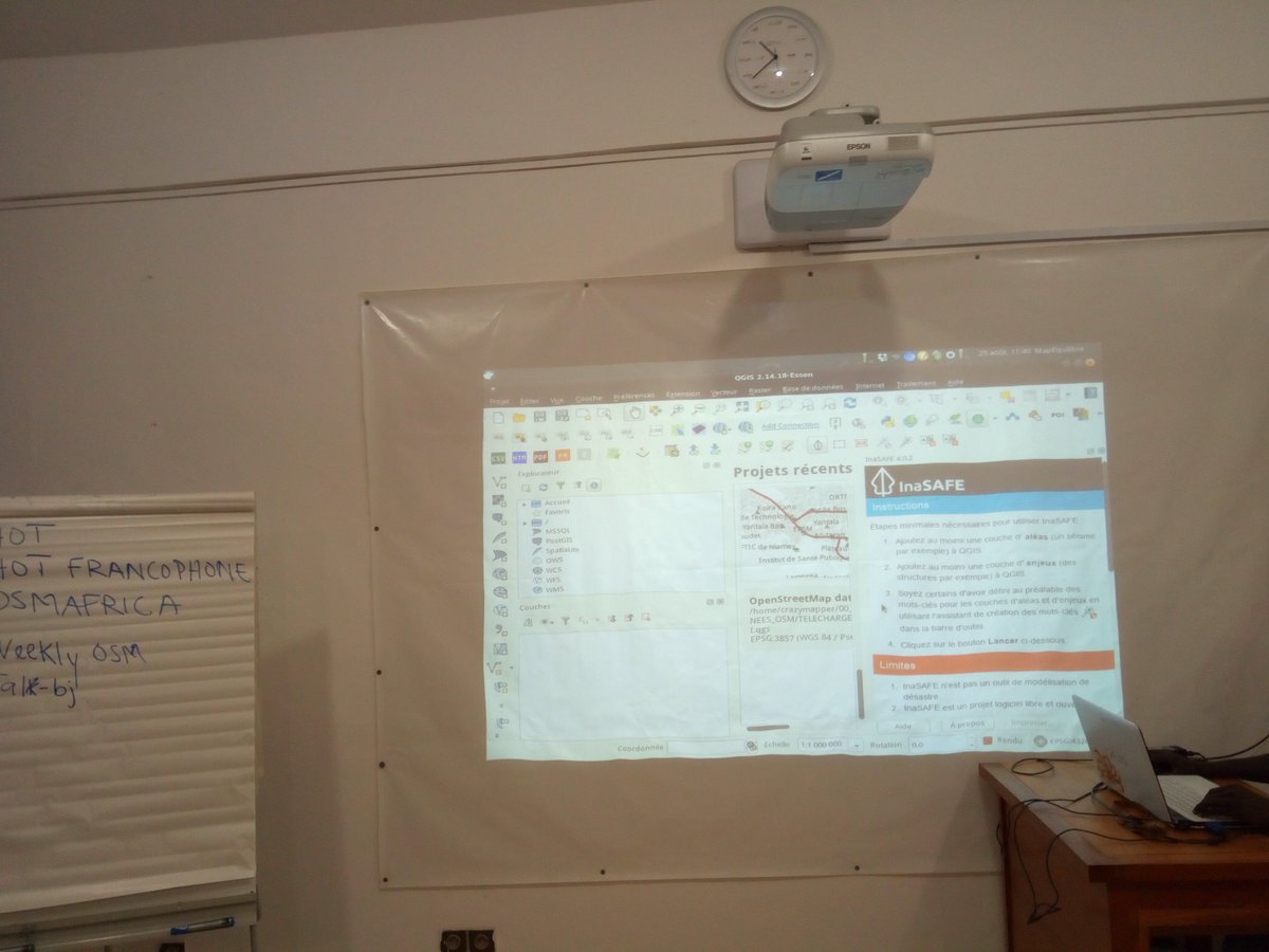 luc_kpogbe's tweet photo. Atelier Restitution #OsmBj J2: #QGIS #InaSAFE pr évaluation d'impact possible de désastres naturels cc @OSMBenin @openstreetmap @ProjetEOF https://t.co/sl5WMa2iYx