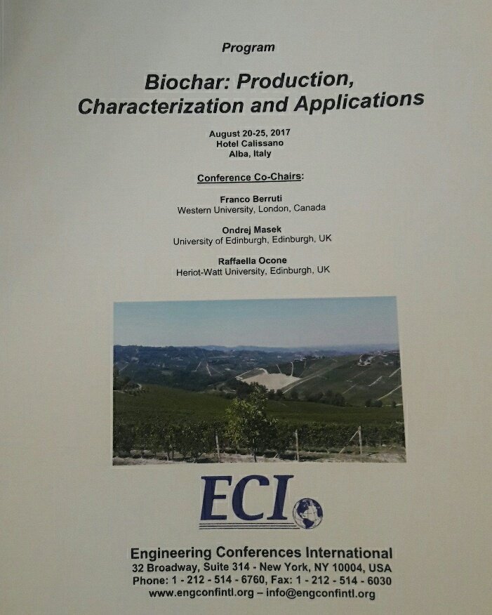 IsaSoriap's tweet photo. #Biochar: Production, Characterization and applications, #BiocharConference, #InternationalConference, @inspiration_itn, #Alba, #Italy https://t.co/l4Py2vE1Vg