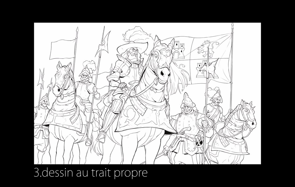 Étapes de travail sur le dessin de l'Épopée temporelle de Cyprien @MonsieurDream
Pour obtenir un bon resultat il faut y aller petit à petit. 